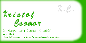 kristof csomor business card